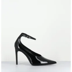 Hot ROTTA Escarpins talon haut bride cheville en cuir vernis - FLOYDAH24 VERNICE BLACK NOIR