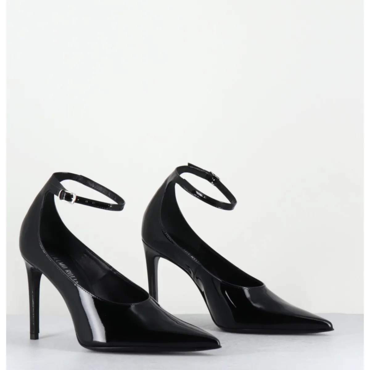 Hot ROTTA Escarpins talon haut bride cheville en cuir vernis - FLOYDAH24 VERNICE BLACK NOIR