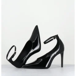 Hot ROTTA Escarpins talon haut bride cheville en cuir vernis - FLOYDAH24 VERNICE BLACK NOIR