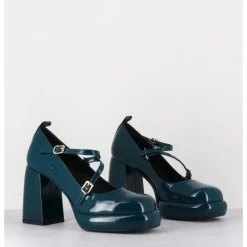 Discount GARRICE LAB Mary-Jane à plateforme en cuir vernis - ABRA VERNICE BLU BLEU