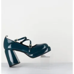 Discount GARRICE LAB Mary-Jane à plateforme en cuir vernis - ABRA VERNICE BLU BLEU