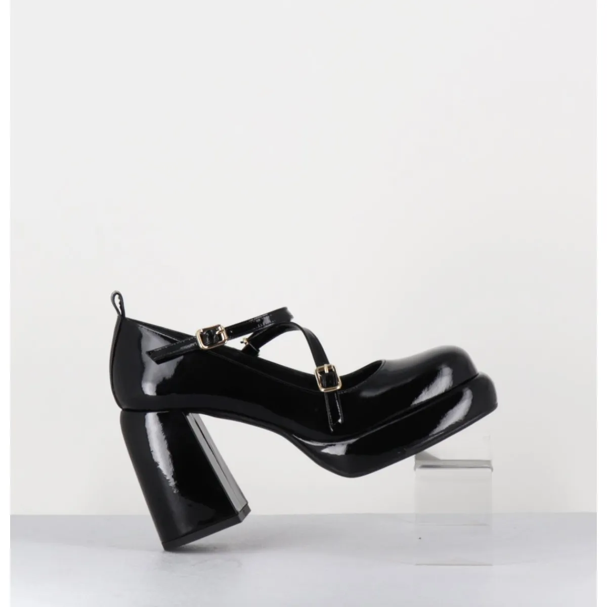 New GARRICE LAB Mary-Jane à plateforme en cuir vernis - ABRA VERNICE NERO NOIR