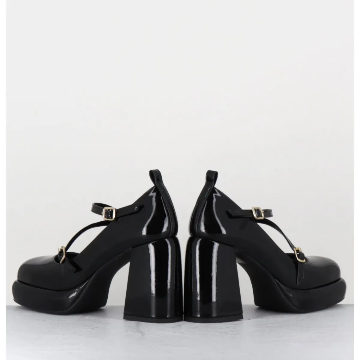 New GARRICE LAB Mary-Jane à plateforme en cuir vernis - ABRA VERNICE NERO NOIR
