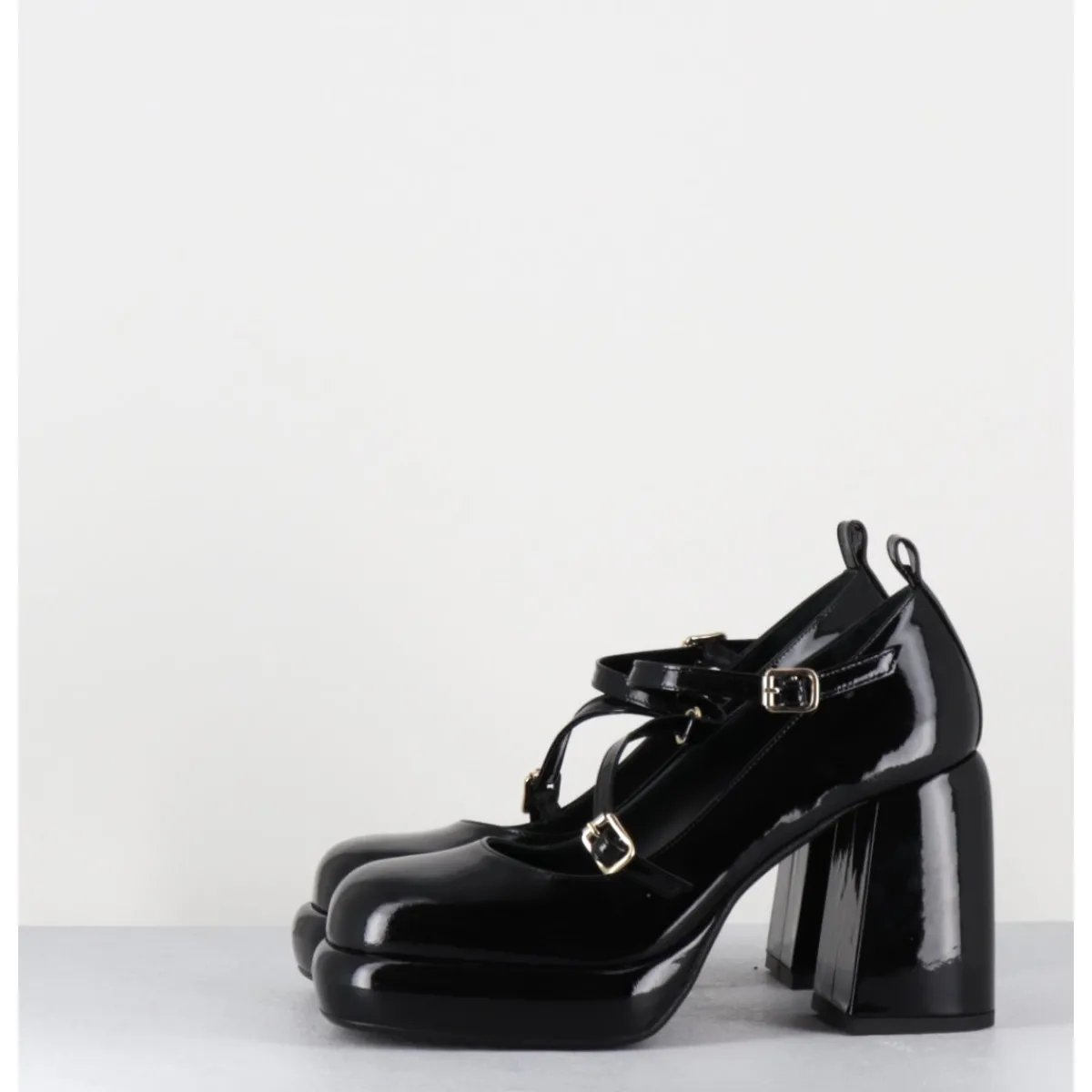 New GARRICE LAB Mary-Jane à plateforme en cuir vernis - ABRA VERNICE NERO NOIR