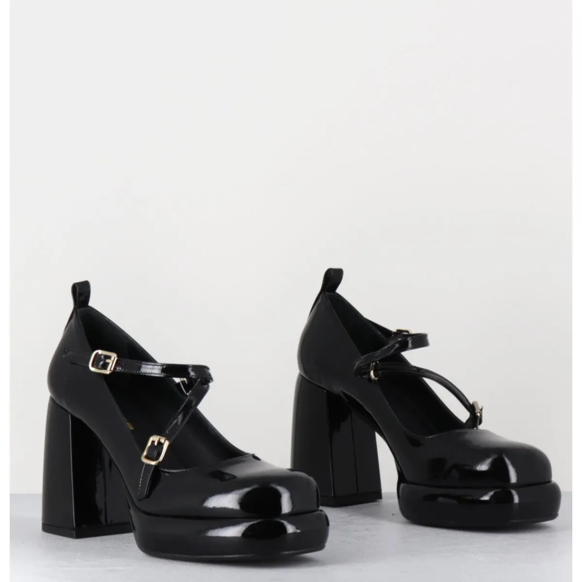 New GARRICE LAB Mary-Jane à plateforme en cuir vernis - ABRA VERNICE NERO NOIR