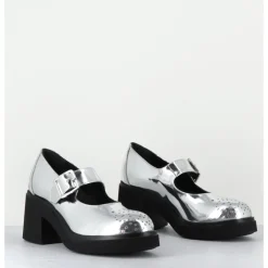 OA NON FASHION Mary-Jane à talon en cuir glacé miroir - AL111 SUPERLUX O ARGENT