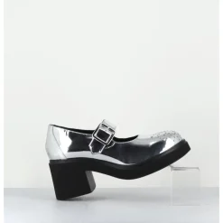 OA NON FASHION Mary-Jane à talon en cuir glacé miroir - AL111 SUPERLUX O ARGENT
