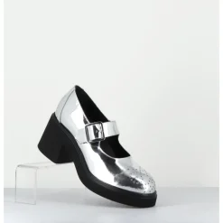 OA NON FASHION Mary-Jane à talon en cuir glacé miroir - AL111 SUPERLUX O ARGENT