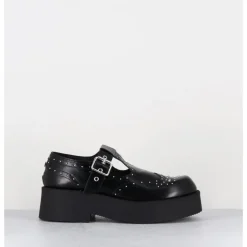 Hot OA NON FASHION Mary-Jane en cuir glacé & clous - COLA ABRA NERO NOIR