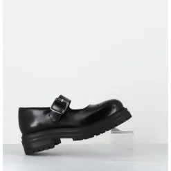 Hot OA NON FASHION Mary-Jane en cuir glacé semelle épaisse - AL108 ABRASIVATO NERO NOIR
