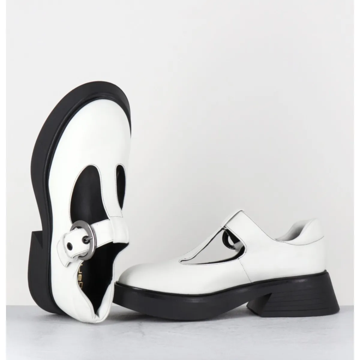 Hot GARRICE LAB Mary-Jane 90s en cuir semelle légère - DIKE SAVANA BIANCO BLANC