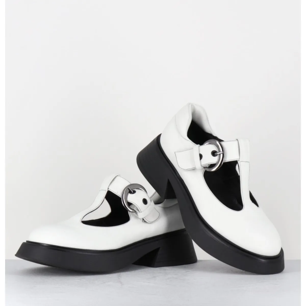 Hot GARRICE LAB Mary-Jane 90s en cuir semelle légère - DIKE SAVANA BIANCO BLANC