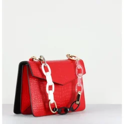 Outlet LES PETITS JOUEURS Mini Pixie Chunky Chain - Croco ROUGE