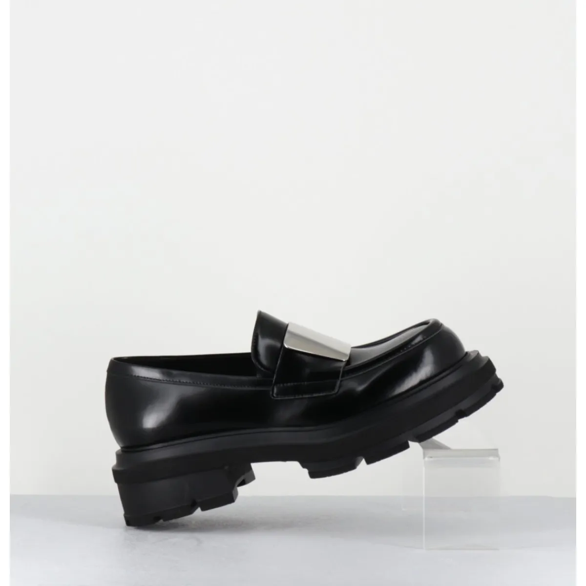 New ELENA IACHI Mocassin effet glacé & métal - E4121-T BELT NERO NOIR