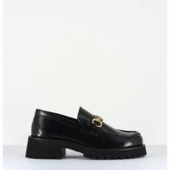 GARRICE LAB Mocassin en cuir à mors doré & semelle micro - 21JMC30 NERO NOIR