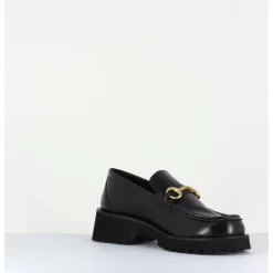 GARRICE LAB Mocassin en cuir à mors doré & semelle micro - 21JMC30 NERO NOIR