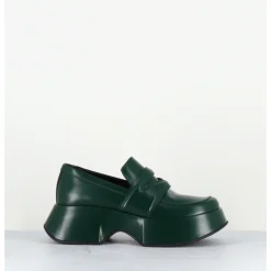 Clearance VIC MATIE Mocassins à plateforme en cuir glacé - 1F2402D LATTEX GREEN VERT