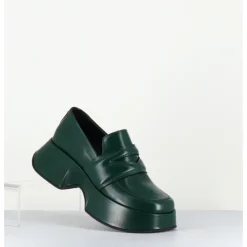 Clearance VIC MATIE Mocassins à plateforme en cuir glacé - 1F2402D LATTEX GREEN VERT