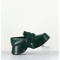 Clearance VIC MATIE Mocassins à plateforme en cuir glacé - 1F2402D LATTEX GREEN VERT
