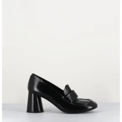 Online HALMANERA Mocassins à talon en cuir - ACE03 NERO NOIR