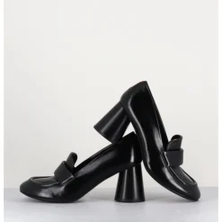 Online HALMANERA Mocassins à talon en cuir - ACE03 NERO NOIR