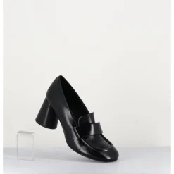 Online HALMANERA Mocassins à talon en cuir - ACE03 NERO NOIR