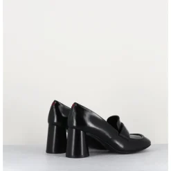 Online HALMANERA Mocassins à talon en cuir - ACE03 NERO NOIR