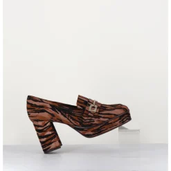 Discount CAREL Mocassins à talon en cuir velours tigré - BRIDGET TIGRE