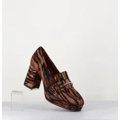 Discount CAREL Mocassins à talon en cuir velours tigré - BRIDGET TIGRE