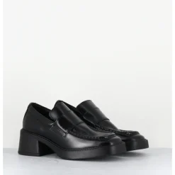 Discount E8 BY MIISTA Mocassins à talon en cuir bout carré - KARINA BLACK LOAFERS NOIR