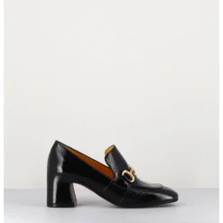Outlet MARA BINI Mocassins à talon 70s en cuir vinyle - H759 NAPLAK NOIR