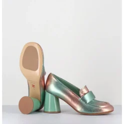 HALMANERA Mocassins à talon serpent métallisé bicolore - ACE23 VIPER RUGIADA