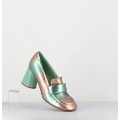 HALMANERA Mocassins à talon serpent métallisé bicolore - ACE23 VIPER RUGIADA