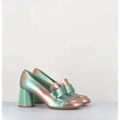 HALMANERA Mocassins à talon serpent métallisé bicolore - ACE23 VIPER RUGIADA