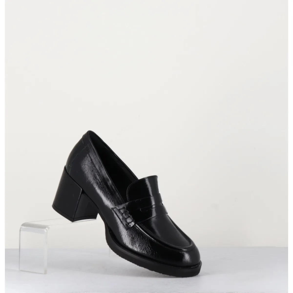 GARRICE LAB Mocassins en cuir brillant - AH500 BLACK NOIR