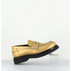 Discount OA NON FASHION Mocassins en cuir doré mat semelle légère - AL100 OLD METAL DORE