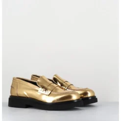 Hot OA NON FASHION Mocassins en cuir glacé miroir or semelle légère - AL100 SUPERLUX ORO DORE