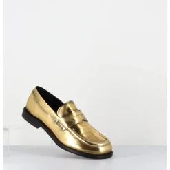New HOTTO Mocassins en cuir glacé or brossé bout asymétrique - 66606 LUX ORO DORE