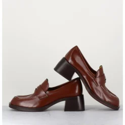 Sale MARA BINI Mocassins en cuir marron - R271M MOUSSE CUOIO COGNAC