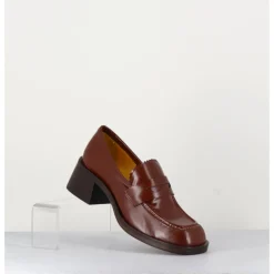 Sale MARA BINI Mocassins en cuir marron - R271M MOUSSE CUOIO COGNAC