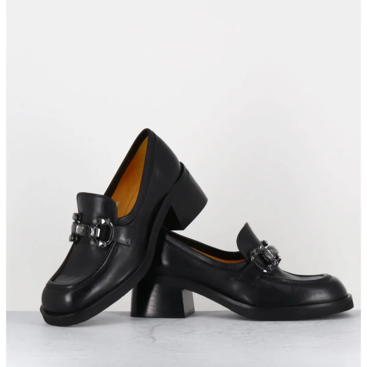 Clearance MARA BINI Mocassins en cuir & bijoux - W232588 GUANTO NERO NOIR