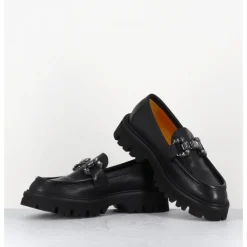 Clearance MARA BINI Mocassins en cuir souple semelle épaisse & bijoux - W201465 RACE NERO NOIR