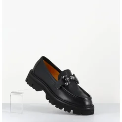 Clearance MARA BINI Mocassins en cuir souple semelle épaisse & bijoux - W201465 RACE NERO NOIR
