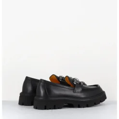 Clearance MARA BINI Mocassins en cuir souple semelle épaisse & bijoux - W201465 RACE NERO NOIR