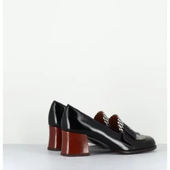 Online CHIE MIHARA Mocassins petit talon cuir multi & imprimé damier - MEISIN44 MASERATI NEGRO