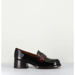 Discount CHIE MIHARA Mocassins petit talon cuir noir/marron/vert - TOBEN NEGRO HUNT