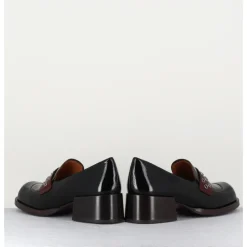 Discount CHIE MIHARA Mocassins petit talon cuir noir/marron/vert - TOBEN NEGRO HUNT