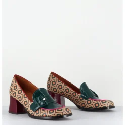 Discount CHIE MIHARA Mocassins petit talon look 70s vert - TEISIN GALLETA BROWN