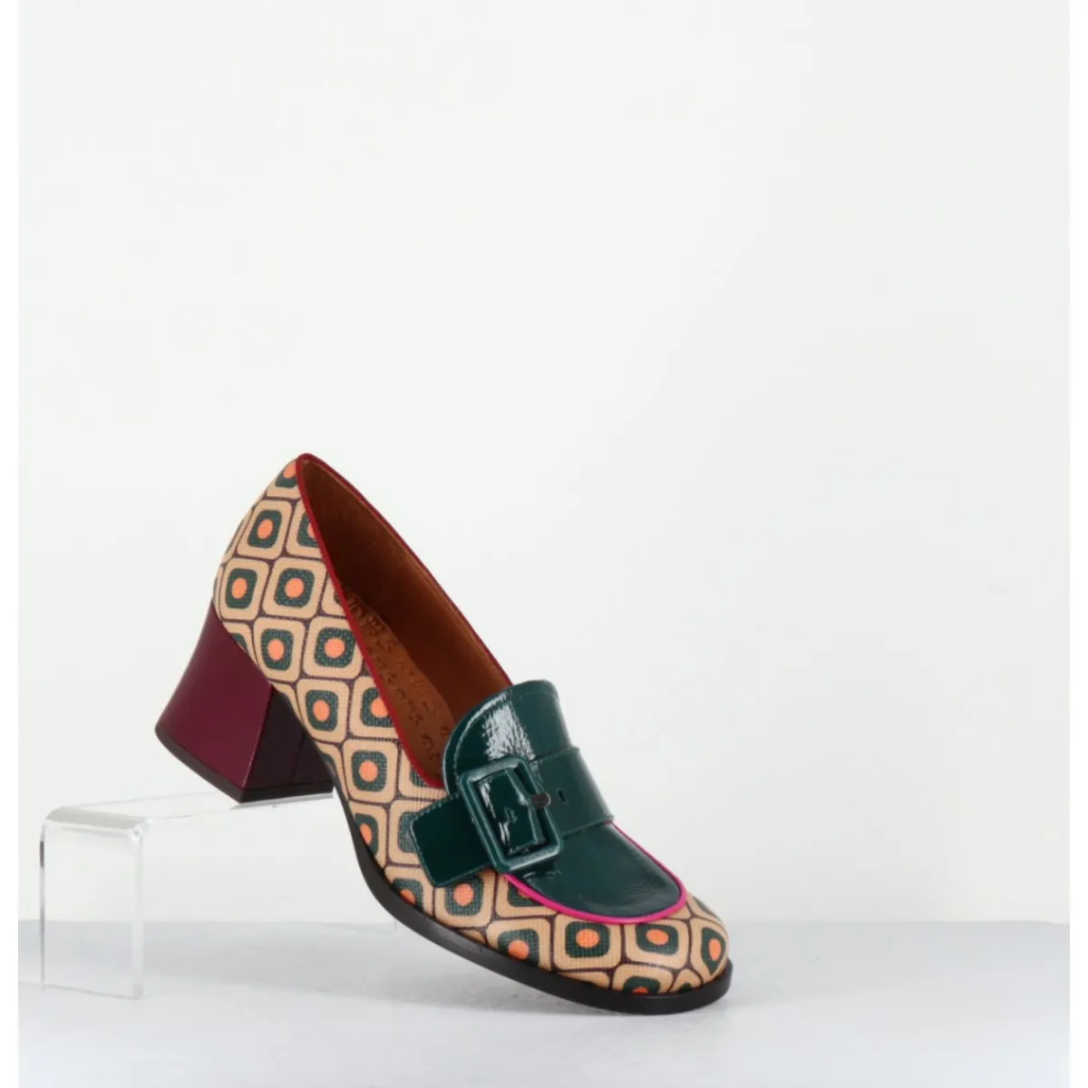 Discount CHIE MIHARA Mocassins petit talon look 70s vert - TEISIN GALLETA BROWN