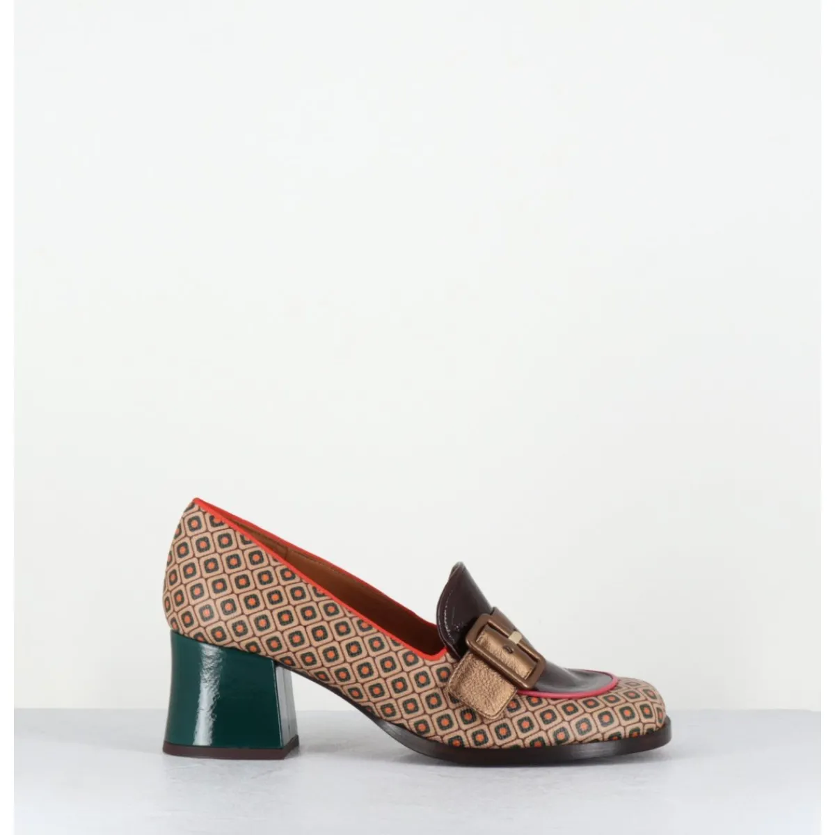 Hot CHIE MIHARA Mocassins petit talon look 70s marron - TEISIN GALLETA TESTA